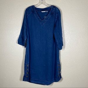 Soft Surroundings Tencel Chambray Dress New
